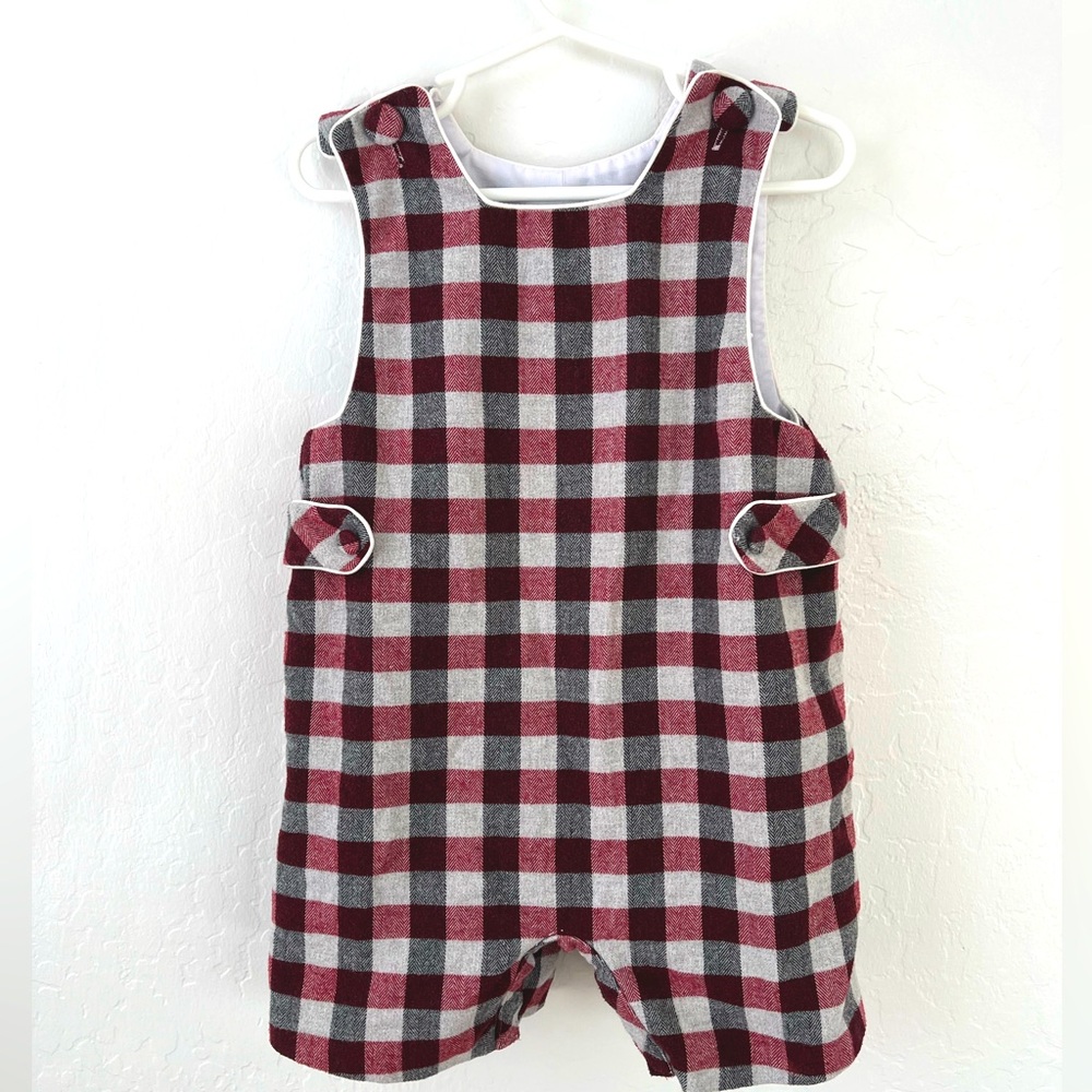 Charming vintage gingham boys' seersucker romper